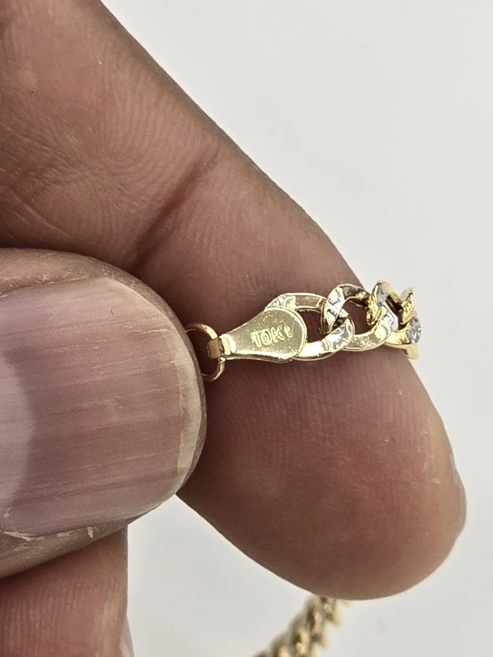10k Real Gold Cuban Diamond Cut Bracelet 4.5 Mm 8 Inches